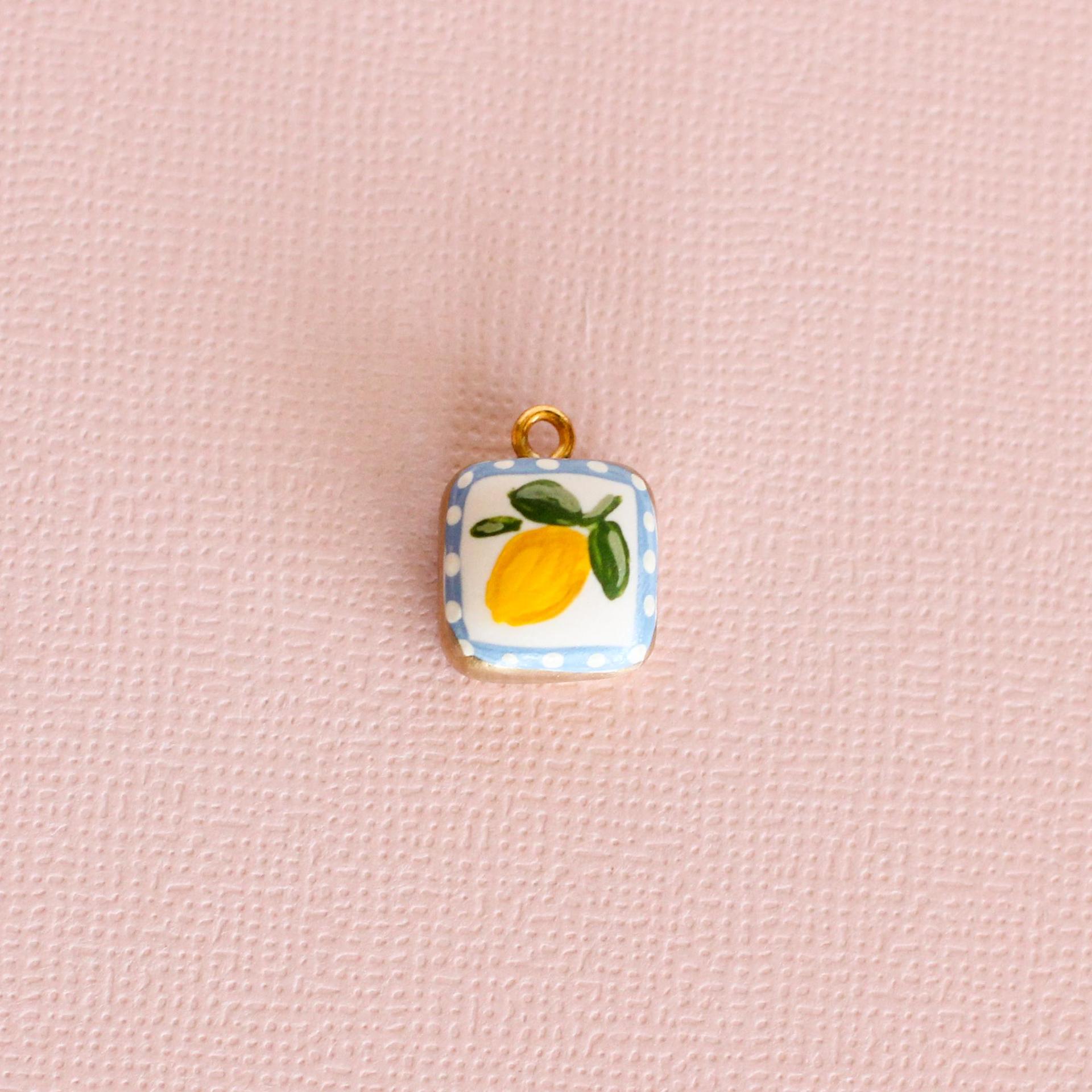 Wholesale Fresh Plant Series Necklace Titanium Steel Diy Lemon Strawberry Bow Pendant Necklace Clavicle Chain